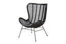 Rovelyn Black Rattan and Metal Accent Chair Baxton