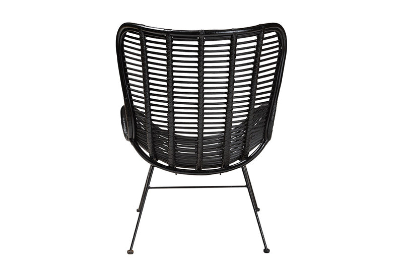 Rovelyn Black Rattan and Metal Accent Chair Baxton