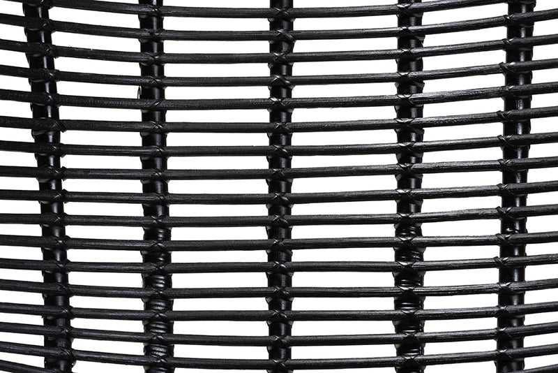 Rovelyn Black Rattan and Metal Accent Chair Baxton