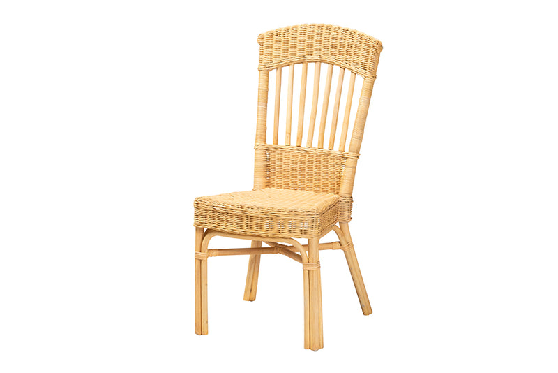 Kalien Modern Bohemian Natural Brown Rattan Dining Chair