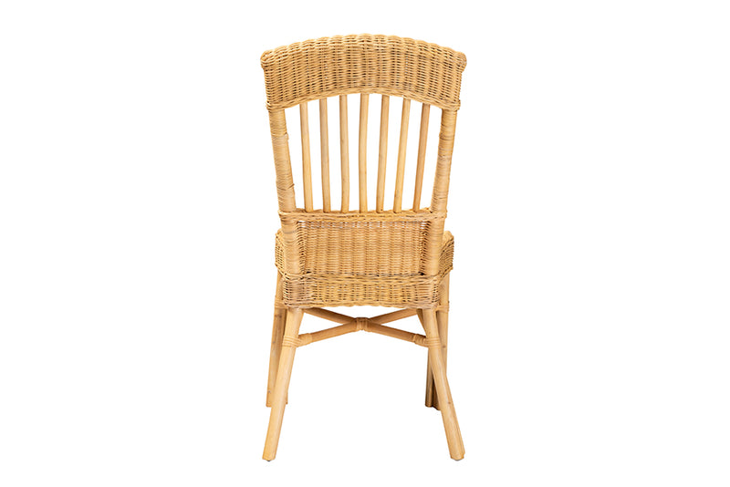 Kalien Modern Bohemian Natural Brown Rattan Dining Chair