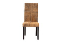 Arnold Dark Brown Mahogany Wood and Seagrass Dining Chair Baxton
