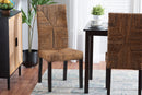 Arnold Dark Brown Mahogany Wood and Seagrass Dining Chair Baxton