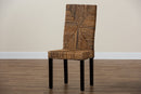 Arnold Dark Brown Mahogany Wood and Seagrass Dining Chair Baxton