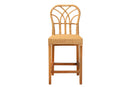 Ravenna Natural Rattan and Mahogany Wood Counter Stool Baxton