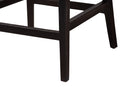 Azmi Dark Brown Mahogany Wood and Natural Rattan Counter Stool Baxton