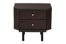 Regina Two-Tone Black and Espresso Brown 2-Drawer End Table Baxton