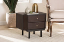 Regina Two-Tone Black and Espresso Brown 2-Drawer End Table Baxton