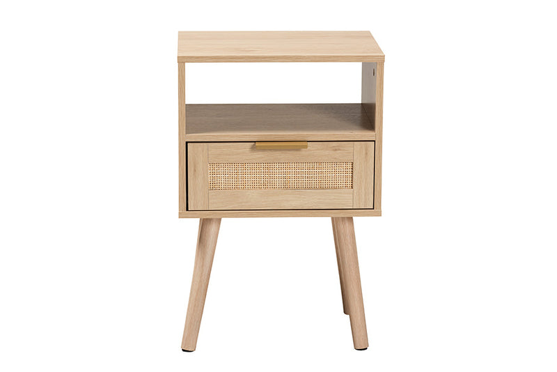 Terrian Light Brown 1-Drawer End Table Baxton