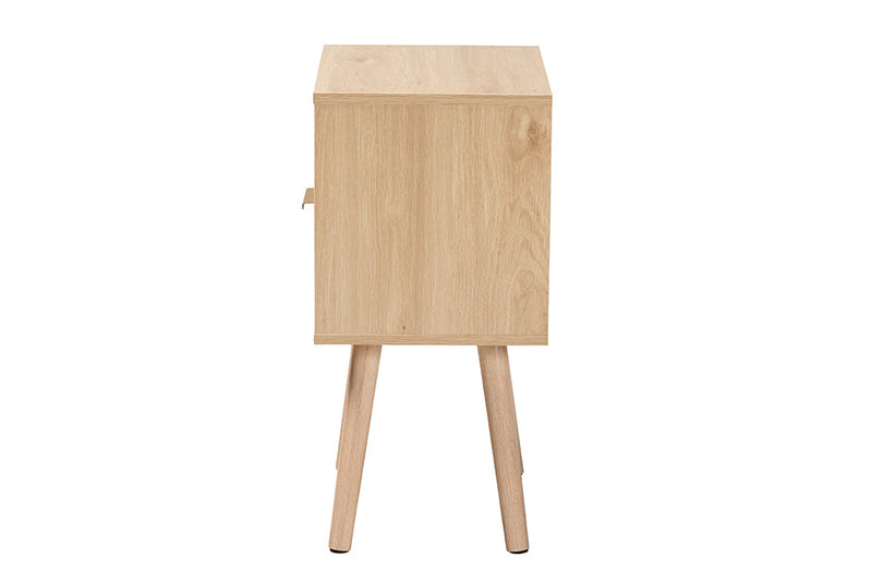 Terrian Light Brown 1-Drawer End Table Baxton