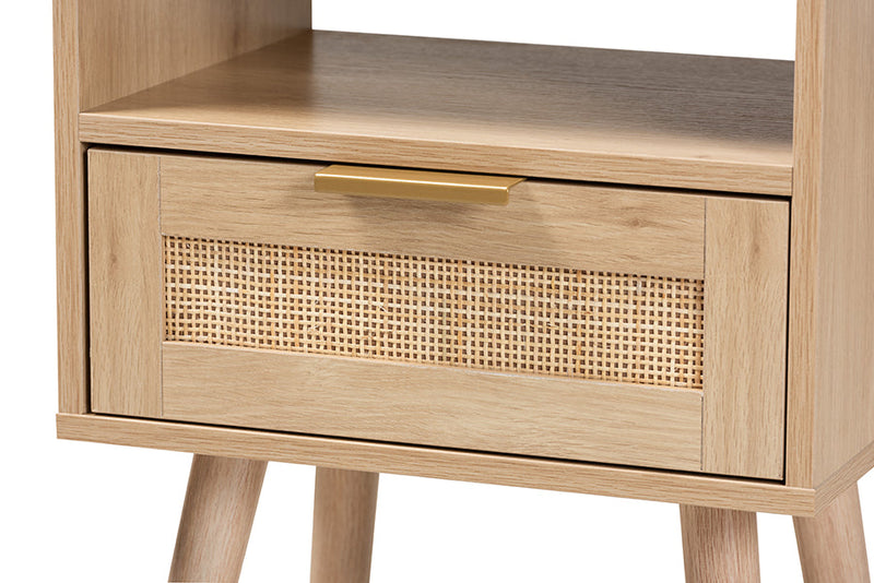 Terrian Light Brown 1-Drawer End Table Baxton