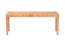 Enzo Natural Rattan and Mahogany Wood Long Accent Bench Baxton
