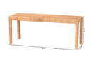 Enzo Natural Rattan and Mahogany Wood Long Accent Bench Baxton
