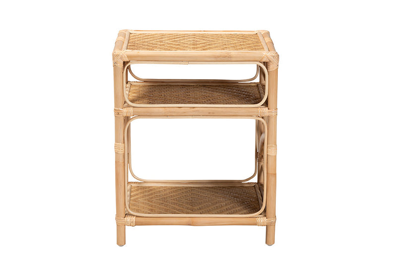 Abel Natural Brown Rattan Nightstand Baxton