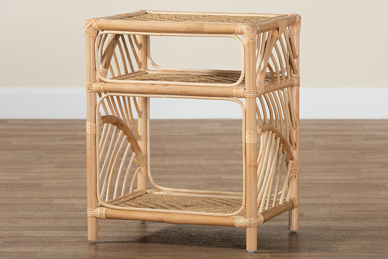 Abel Natural Brown Rattan Nightstand Baxton