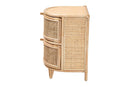 Embla Natural Brown Rattan 2-Drawer Nightstand Baxton