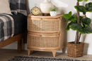 Embla Natural Brown Rattan 2-Drawer Nightstand Baxton