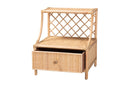 Mina Natural Brown Rattan 1-Drawer Nightstand Baxton