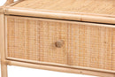 Mina Natural Brown Rattan 1-Drawer Nightstand Baxton