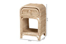 Calypso Natural Brown Rattan 1-Drawer Nightstand Baxton