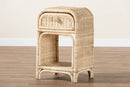 Calypso Natural Brown Rattan 1-Drawer Nightstand Baxton