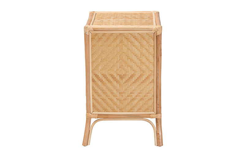 Rasima Natural Brown Rattan Nightstand Baxton