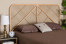 Alyssa Natural Brown Rattan Queen Size Standalone Headboard Baxton