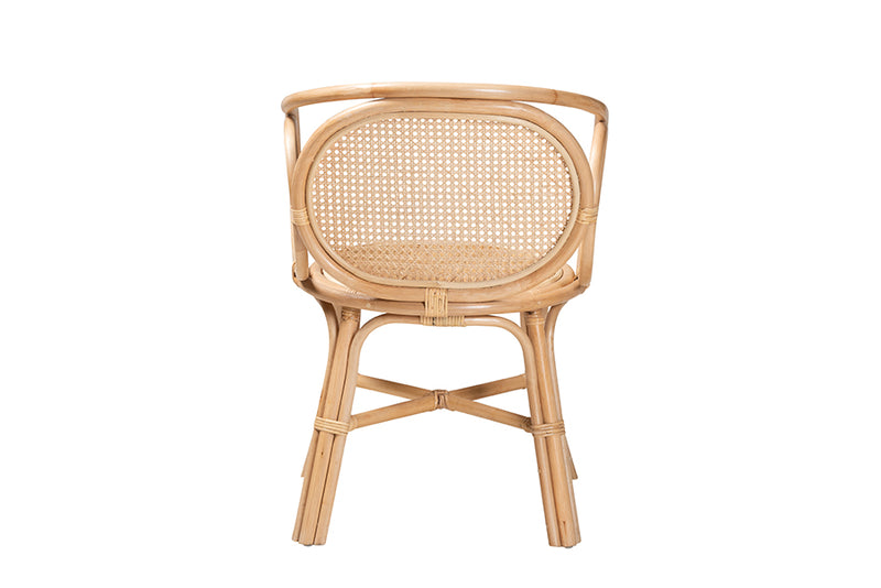 Nadeen Modern Bohemian Natural Brown Rattan Dining Chair