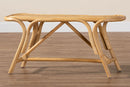 Darcy Natural Brown Rattan Accent Bench Baxton