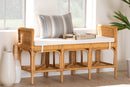 Nicolette Natural Brown Rattan Bench Baxton