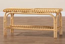 Torin Natural Brown Rattan Accent Bench Baxton
