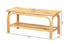Torin Natural Brown Rattan Accent Bench Baxton