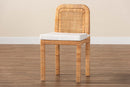 Bryn Natural Brown Rattan and Mahogany Wood 2Pc Dining Chair Set Baxton