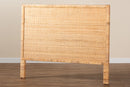 Calisto Natural Brown Rattan and Mahogany Wood King Size Headboard Baxton