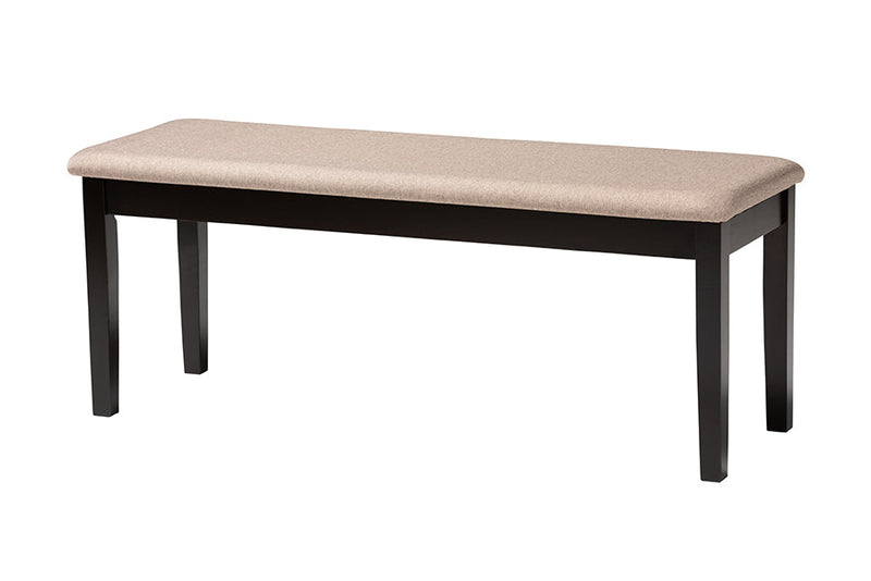 Silas Modern Beige Fabric and Espresso Brown 6-Piece Dining Set Baxton