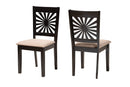 Silas Modern Beige Fabric and Espresso Brown Dining Chair Baxton