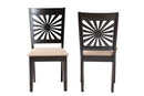 Silas Modern Beige Fabric and Espresso Brown Dining Chair Baxton