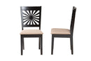 Silas Modern Beige Fabric and Espresso Brown Dining Chair Baxton