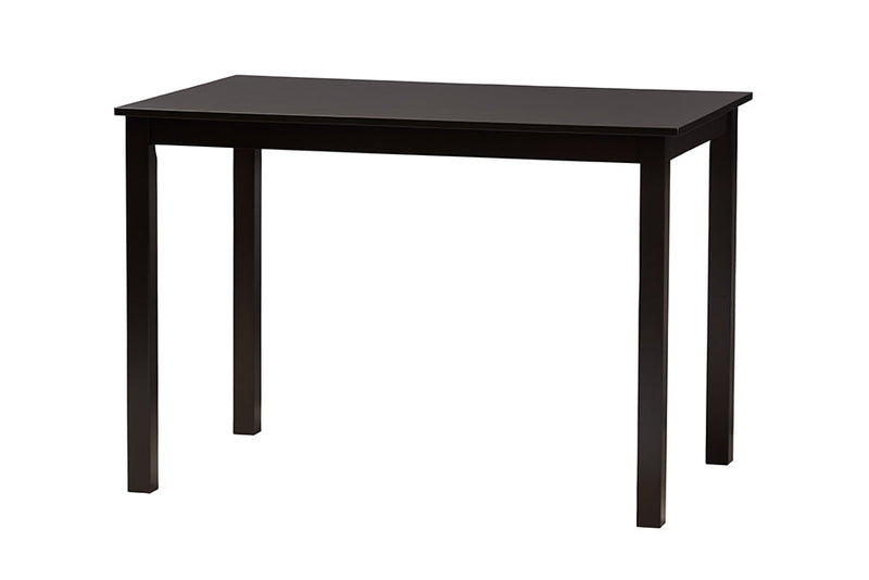 Silas Modern Gray Fabric and Espresso Brown 5-Piece Dining Set Baxton