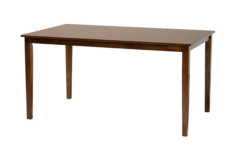 Silas Modern Gray Fabric and Walnut Brown 6-Piece Dining Set Baxton