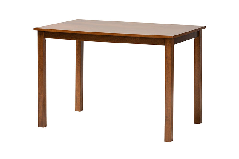 Silas Modern Gray Fabric and Walnut Brown 5-Piece Dining Set Baxton