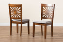 Silas Modern Gray Fabric and Walnut Brown Dining Chair Baxton
