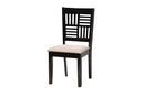 Marin Modern Beige Fabric and Dark Brown 6-Piece Dining Set Baxton