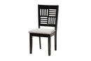 Marin Modern Gray Fabric and Dark Brown 6-Piece Dining Set Baxton