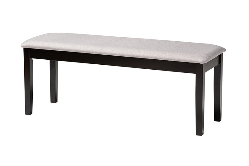 Marin Modern Gray Fabric and Dark Brown 6-Piece Dining Set Baxton