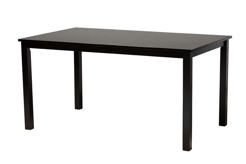 Marin Modern Gray Fabric and Dark Brown 6-Piece Dining Set Baxton