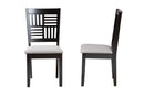 Marin Modern Gray Fabric and Dark Brown 2Pc Dining Chair Set Baxton
