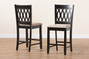 Kiara Modern Beige Fabric and Espresso Brown Counter Stool Baxton