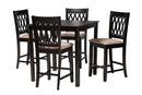 Kiara Modern Beige Fabric and Espresso Brown 5-Piece Pub Set Baxton