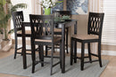 Kiara Modern Beige Fabric and Espresso Brown 5-Piece Pub Set Baxton